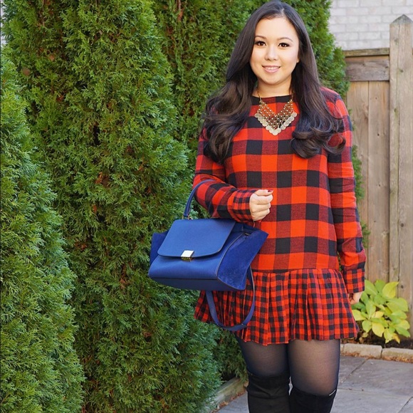 Pleated plaid dress - Picture 2 of 2